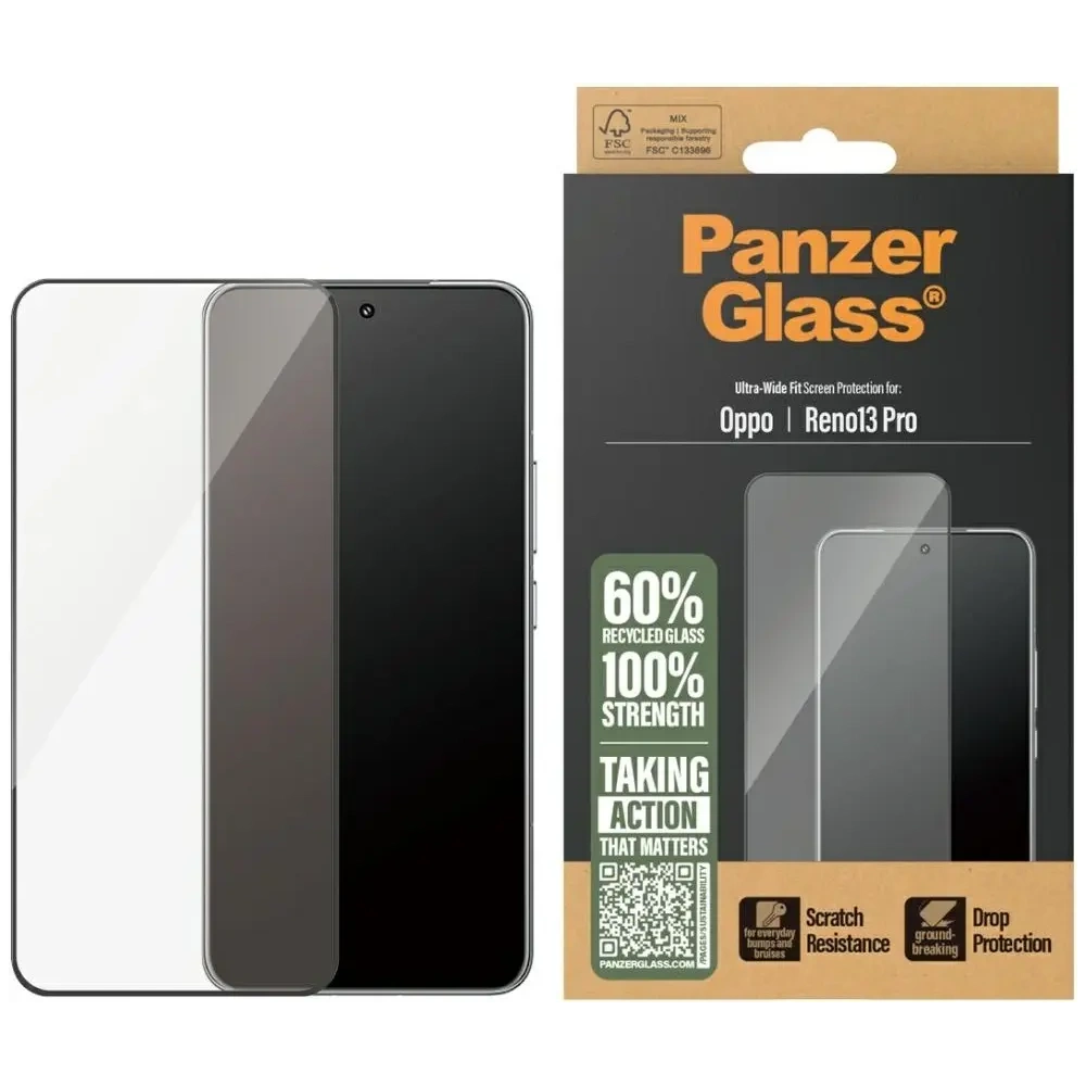Szkło hartowane PanzerGlass Ultra-Wide   Fit w. Black Frame do Oppo Reno13 Pro