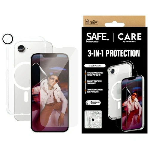 Kup CARE de la PanzerGlass Set de protecție 3in1: husă + sticlă securizată + sticlă pentru obiectiv Apple iPhone 16e - PZG885 - {ean13} - Sklep Home Screen