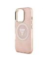 Buy Guess IML Metal Glitter 4G Circle Triangle MagSafe Apple iPhone 16 Pro pink - GUE4574 - {ean13} - Home Screen Store Europe