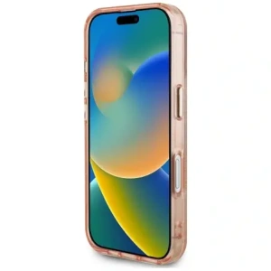Kup Guess IML Metall Glitzer 4G Kreis Dreieck MagSafe Apple iPhone 16 pink - GUE4575 - {ean13} - Sklep Home Screen