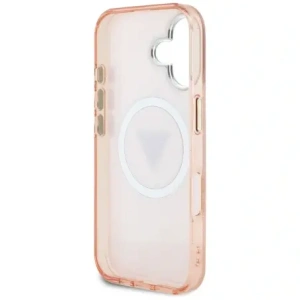Kup Guess IML Metall Glitzer 4G Kreis Dreieck MagSafe Apple iPhone 16 pink - GUE4575 - {ean13} - Sklep Home Screen