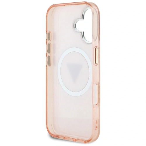 Kup Guess IML Fém Csillám 4G Kör Háromszög MagSafe Apple iPhone 16 rózsaszín - GUE4575 - {ean13} - Sklep Home Screen