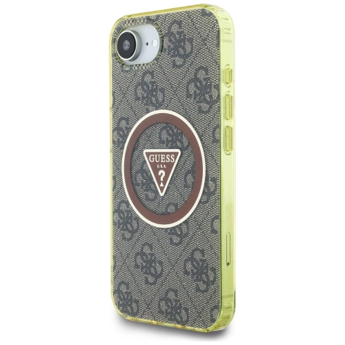 Buy Guess IML Metal Glitter 4G Circle Triangle MagSafe Apple iPhone 16e brown - GUE4576 - {ean13} - Home Screen Store Europe