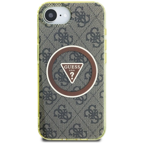 Kup Etui Guess IML Metal Glitter 4G Circle Triangle MagSafe do Apple iPhone 16e brązowy - GUE4576 - {ean13} - Sklep Home Screen