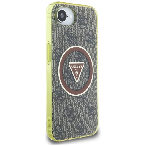 Kup Etui Guess IML Metal Glitter 4G Circle Triangle MagSafe do Apple iPhone 16e brązowy - GUE4576 - {ean13} - Sklep Home Screen