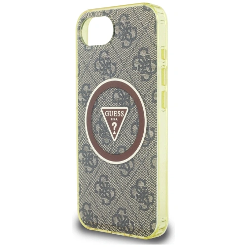 Kup Etui Guess IML Metal Glitter 4G Circle Triangle MagSafe do Apple iPhone 16e brązowy - GUE4576 - {ean13} - Sklep Home Screen