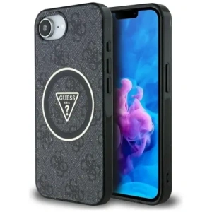 Buy Guess IML Metal Glitter 4G Circle Triangle MagSafe Apple iPhone 16e black - GUE4577 - {ean13} - Home Screen Store Europe