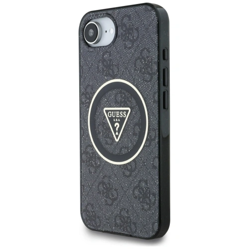 Kup Etui Guess IML Metal Glitter 4G Circle Triangle MagSafe do Apple iPhone 16e czarny - GUE4577 - {ean13} - Sklep Home Screen