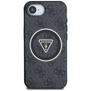 Kup Guess IML Metall Glitzer 4G Kreis Dreieck MagSafe Apple iPhone 16e schwarz - GUE4577 - {ean13} - Sklep Home Screen