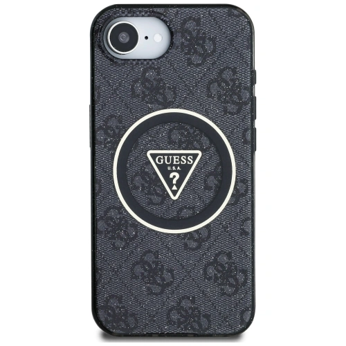 Kup Etui Guess IML Metal Glitter 4G Circle Triangle MagSafe do Apple iPhone 16e czarny - GUE4577 - {ean13} - Sklep Home Screen