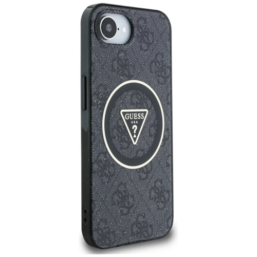 Buy Guess IML Metal Glitter 4G Circle Triangle MagSafe Apple iPhone 16e black - GUE4577 - {ean13} - Home Screen Store Europe