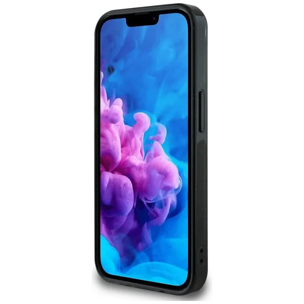 Etui Guess IML Metal Glitter 4G Circle Triangle MagSafe do Apple iPhone 16e czarny