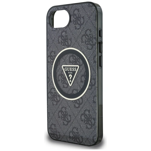 Kup Etui Guess IML Metal Glitter 4G Circle Triangle MagSafe do Apple iPhone 16e czarny - GUE4577 - {ean13} - Sklep Home Screen