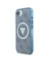 Kup Etui Guess IML Metal Glitter 4G Circle Triangle MagSafe do Apple iPhone 16e niebieski - GUE4578 - {ean13} - Sklep Home Screen