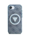 Kup Etui Guess IML Metal Glitter 4G Circle Triangle MagSafe do Apple iPhone 16e niebieski - GUE4578 - {ean13} - Sklep Home Screen