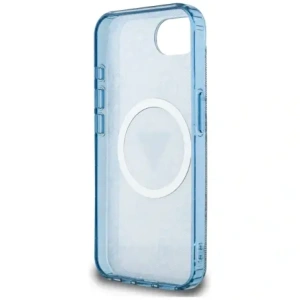 Kup Guess IML Metal Glitter 4G Cerc Triunghi MagSafe Apple iPhone 16e albastru - GUE4578 - {ean13} - Sklep Home Screen