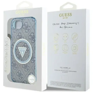 Kup Guess IML Metall Glitzer 4G Kreis Dreieck MagSafe Apple iPhone 16e blau - GUE4578 - {ean13} - Sklep Home Screen