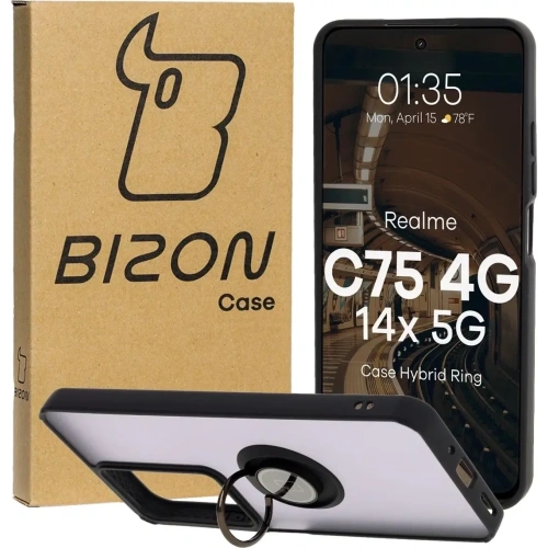 Kup Bizon Case Hybrid Ring Realme C75 4G / 14x 5G fumuriu cu un cadru negru - BIZ9084 - {ean13} - Sklep Home Screen