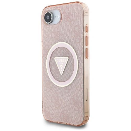Kup Etui Guess IML Metal Glitter 4G Circle Triangle MagSafe do Apple iPhone 16e różowy - GUE4579 - {ean13} - Sklep Home Screen