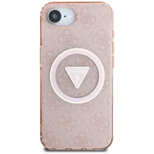 Kup Guess IML Metall Glitzer 4G Kreis Dreieck MagSafe Apple iPhone 16e rosa - GUE4579 - {ean13} - Sklep Home Screen