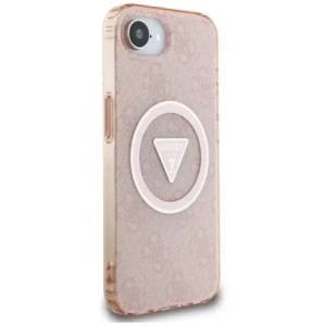 Kup Guess IML Metall Glitzer 4G Kreis Dreieck MagSafe Apple iPhone 16e rosa - GUE4579 - {ean13} - Sklep Home Screen