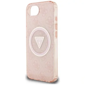 Kup Guess IML Metall Glitzer 4G Kreis Dreieck MagSafe Apple iPhone 16e rosa - GUE4579 - {ean13} - Sklep Home Screen