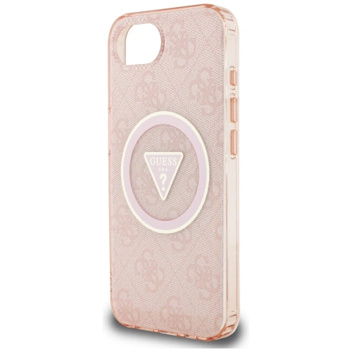 Kup Etui Guess IML Metal Glitter 4G Circle Triangle MagSafe do Apple iPhone 16e różowy - GUE4579 - {ean13} - Sklep Home Screen