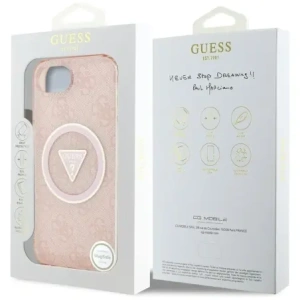 Kup Guess IML Metall Glitzer 4G Kreis Dreieck MagSafe Apple iPhone 16e rosa - GUE4579 - {ean13} - Sklep Home Screen