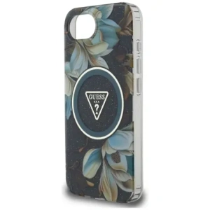 Kup Guess IML Metall Glitzer Blumen Dreieck MagSafe Apple iPhone 16e schwarz - GUE4580 - {ean13} - Sklep Home Screen