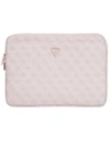 Torba Guess Sleeve 14" 4G Zipper Pocket Triangle Logo różowy