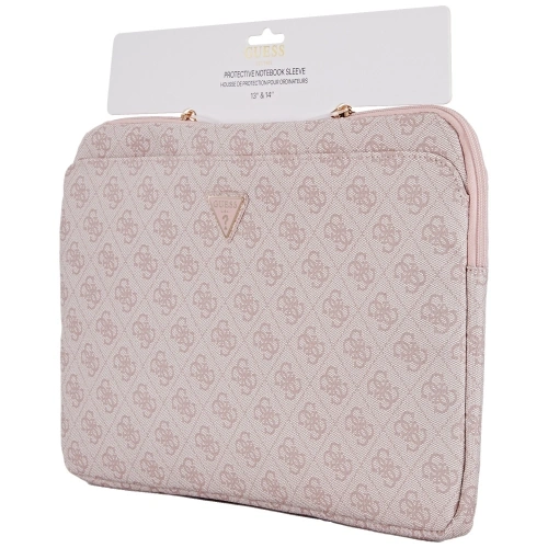 Kup Torba Guess Sleeve 14" 4G Zipper Pocket Triangle Logo różowy - GUE4586 - {ean13} - Sklep Home Screen