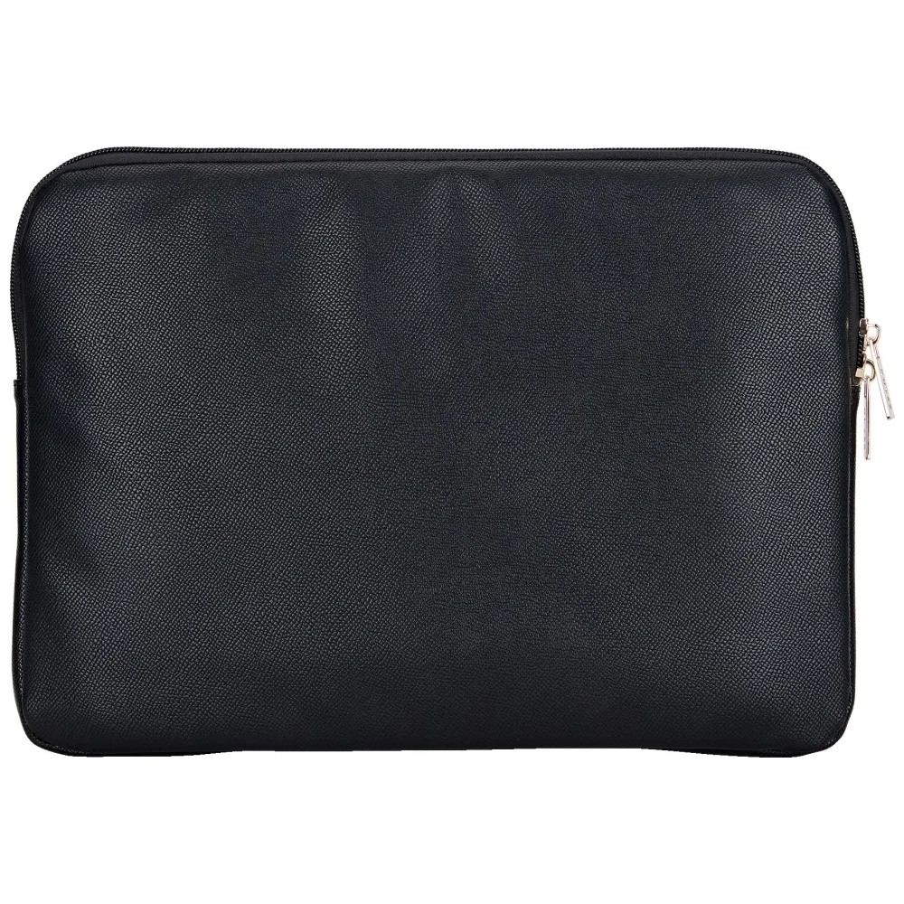 Torba Guess Sleeve 14" Grained Zipper Pocket Triangle Logo czarny