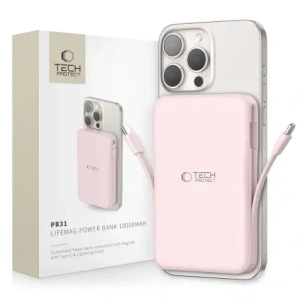 Kup Powerbank Tech-Protect PB31 LifeMag MagSafe Power Bank 10000mah Pink - THP4157 - {ean13} - Sklep Home Screen