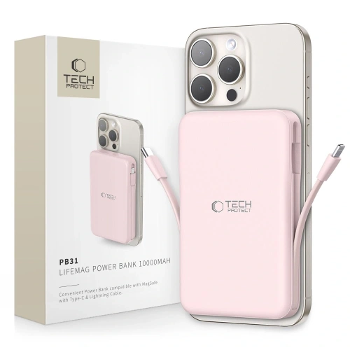 Kup Tech-Protect PB31 LifeMag MagSafe Power Bank 10000mAh Rosa - THP4157 - {ean13} - Sklep Home Screen
