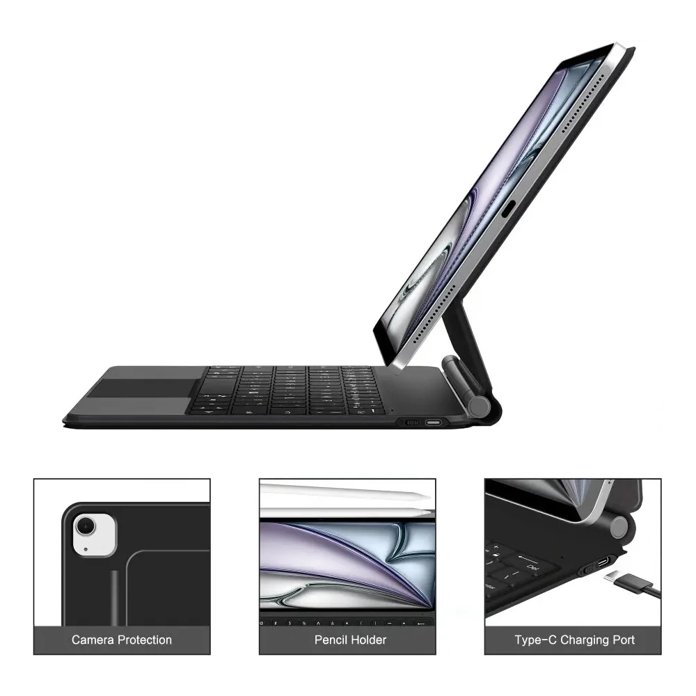 Etui Tech-Protect SmartCase Magnetic + Keyboard Apple iPad Pro 12.9” 4 / 5 / 6 / 2020-2022 / Air 13” 1 / 2 / 2024-2025 Black