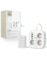 Tech-Protect PCS3X4 Priză de alimentare 2xUSB-A, 2xUSB-C, 3xPriză AC 200cm Albă