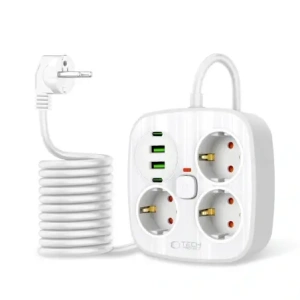 Kup Tech-Protect PCS3X4 Elosztó 2xUSB-A, 2xUSB-C, 3xDugaszolóaljzat 200cm Fehér - THP4168 - {ean13} - Sklep Home Screen