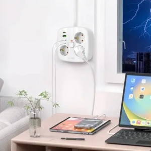 Kup Tech-Protect PCS3X4 Elosztó 2xUSB-A, 2xUSB-C, 3xDugaszolóaljzat 200cm Fehér - THP4168 - {ean13} - Sklep Home Screen
