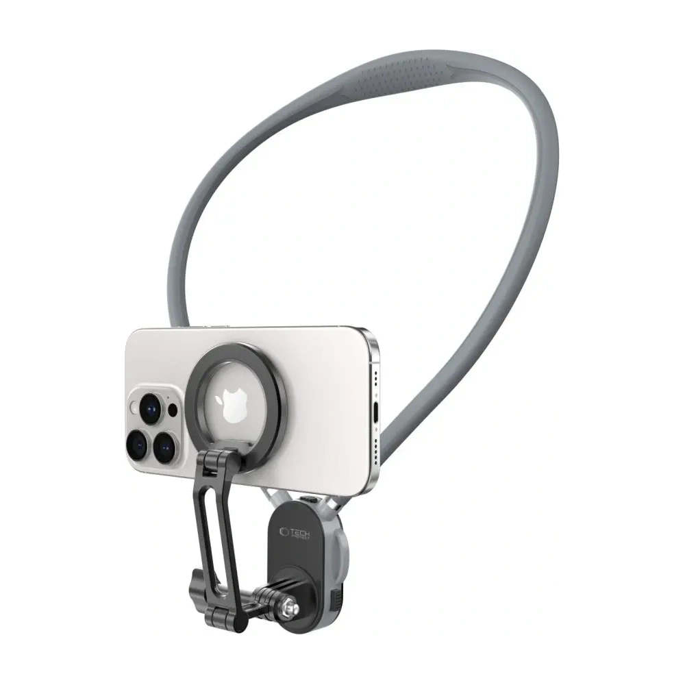 Uchwyt na szyję Tech-Protect AC200 Magnetic MagSafe & GoPro & DJI Neck Holder Crayon Grey