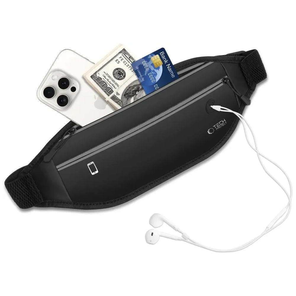 Saszetka biodrowa Tech-Protect M7 Universal Sport Waist Bag Black