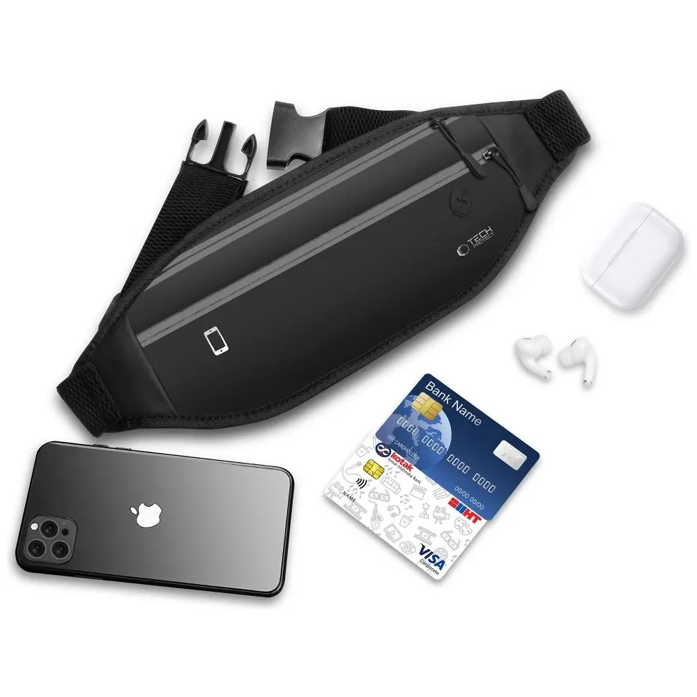 Saszetka biodrowa Tech-Protect M7 Universal Sport Waist Bag Black