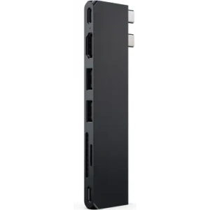 Kup Satechi Pro Hub Slim dupla USB-C-vel Apple MacBookhoz (2xUSB-A, USB-C 4, HDMI, SD/microSD, USB-C) (éjféli) - STH191 - {ean13} - Sklep Home Screen