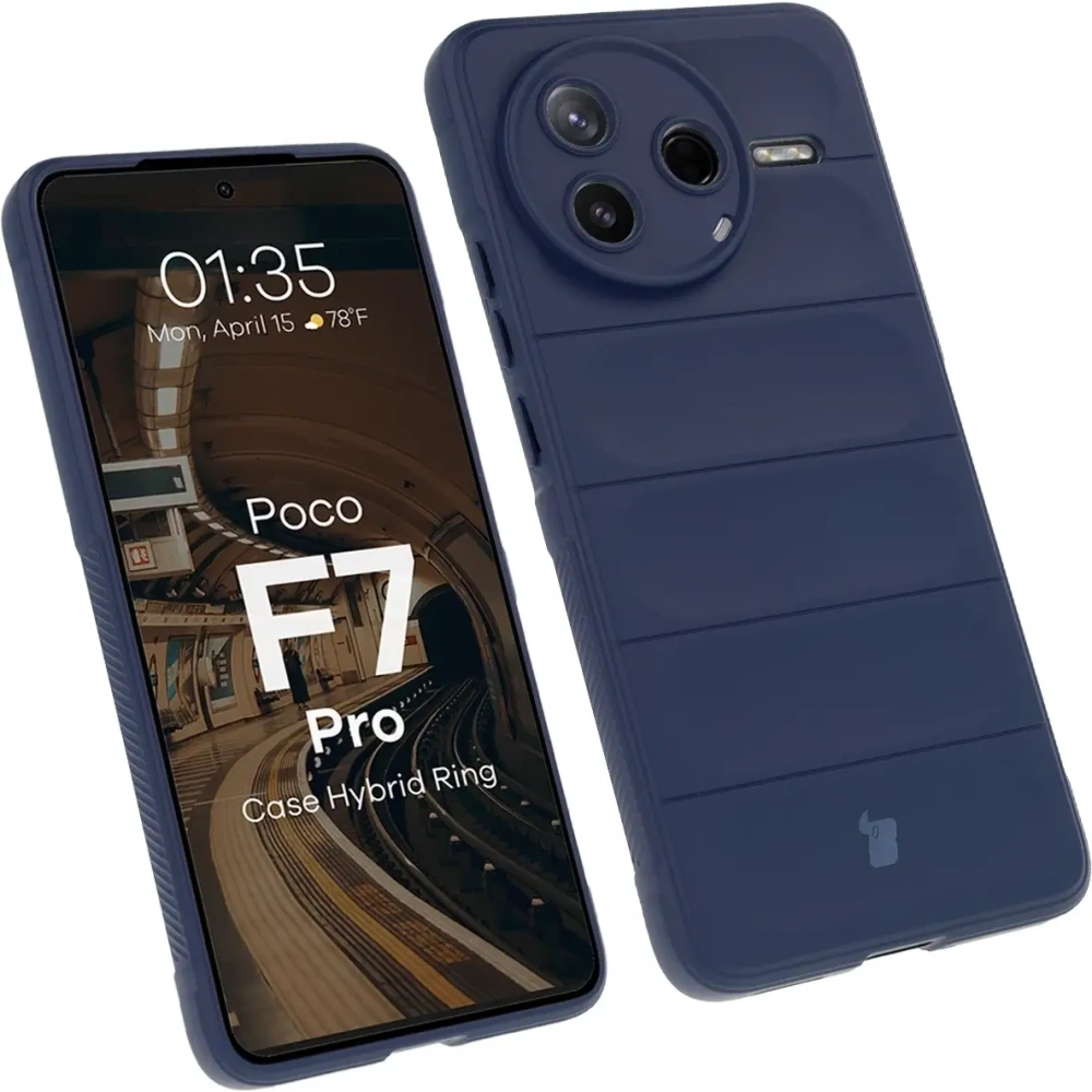 Pancerne etui Bizon Case Tur do Xiaomi Poco F7 Pro granatowe
