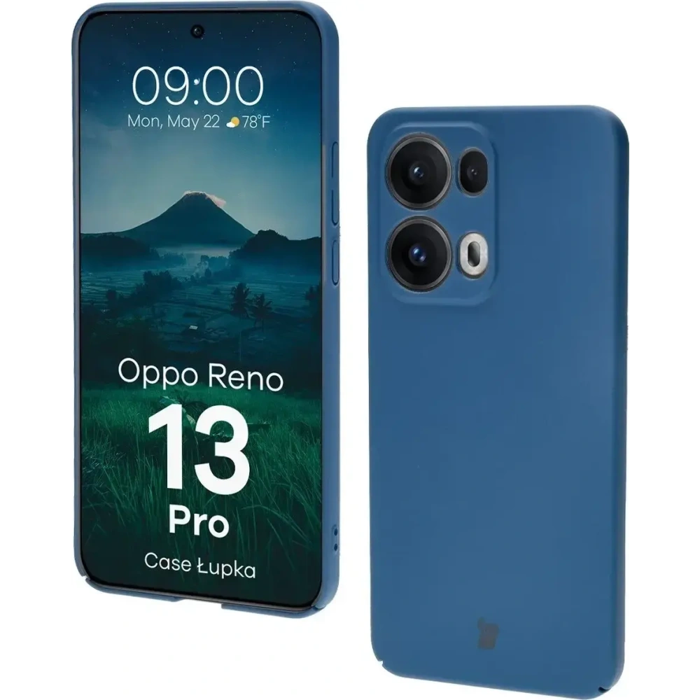 Etui Bizon Case Łupka do Oppo Reno13 Pro niebieskie