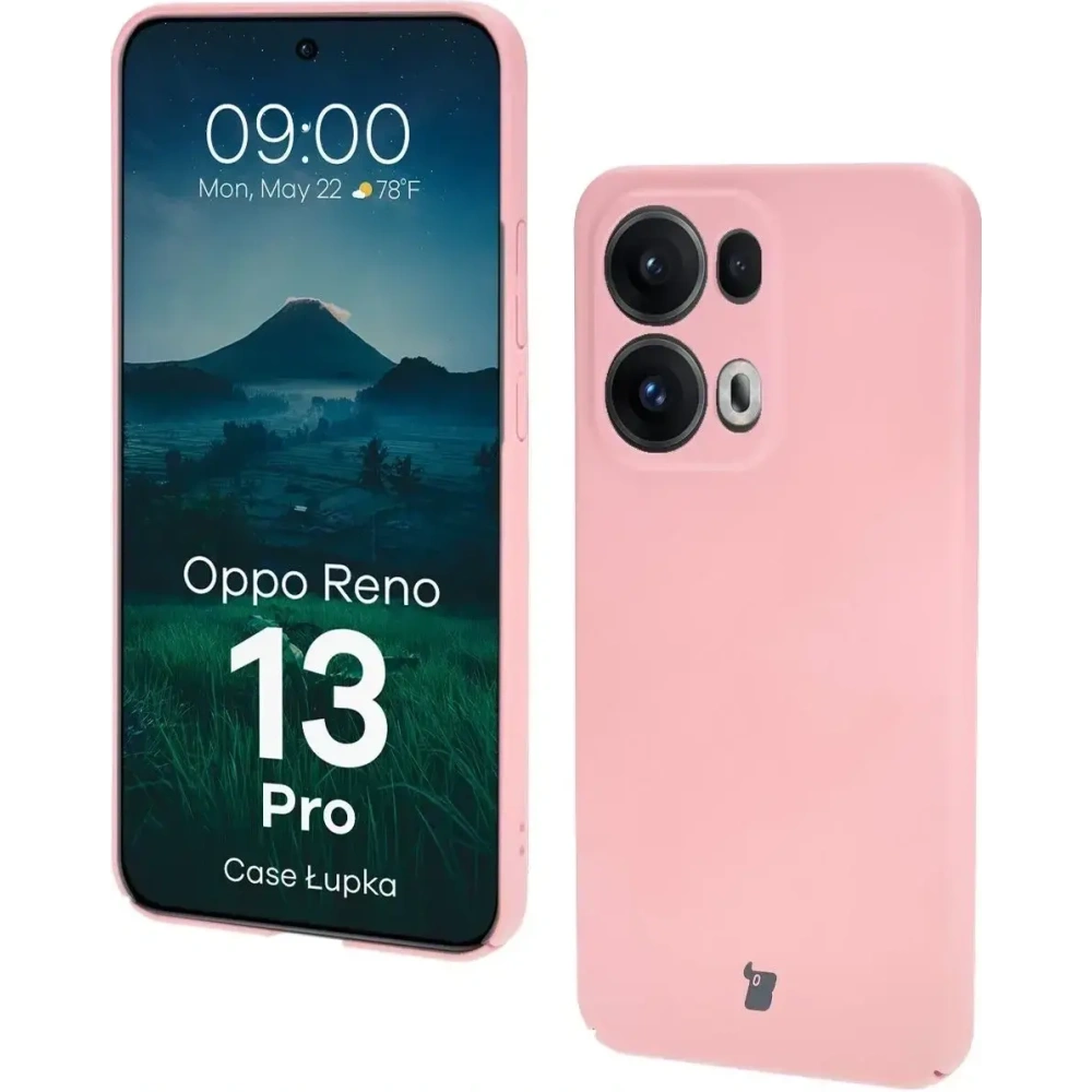 Etui Bizon Case Łupka do Oppo Reno13 Pro różowe