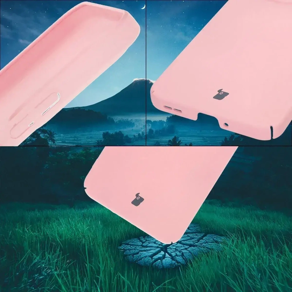 Etui Bizon Case Łupka do Oppo Reno13 Pro różowe
