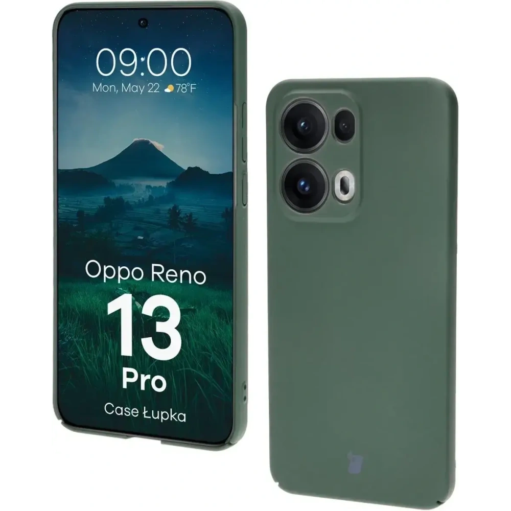 Etui Bizon Case Łupka do Oppo Reno13 Pro zielone