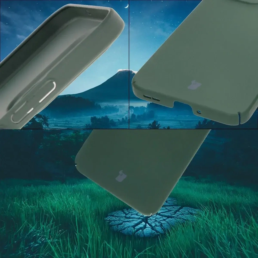 Etui Bizon Case Łupka do Oppo Reno13 Pro zielone