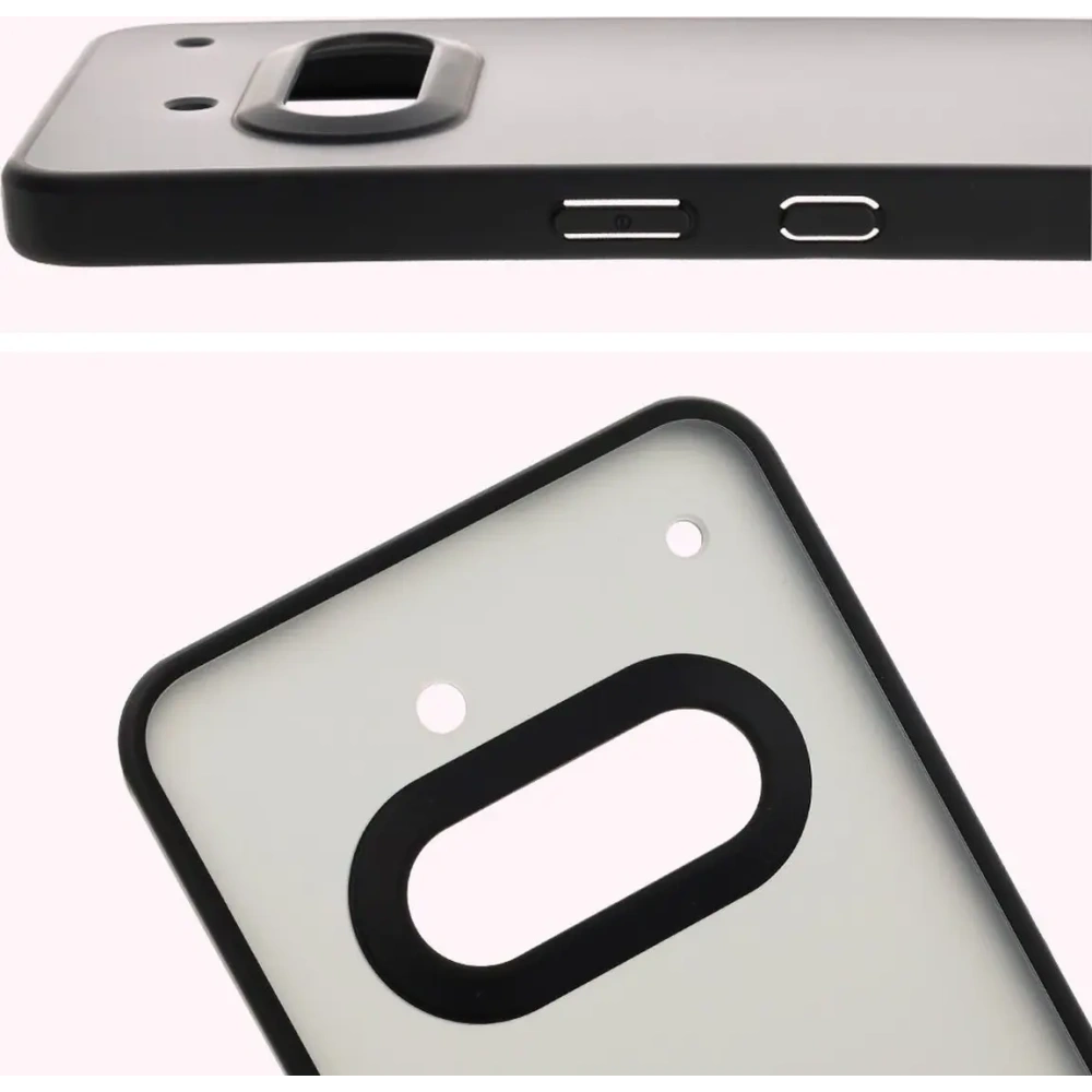 Etui Bizon Case Angelo do Nothing Phone (3a) przydymione z czarną ramką