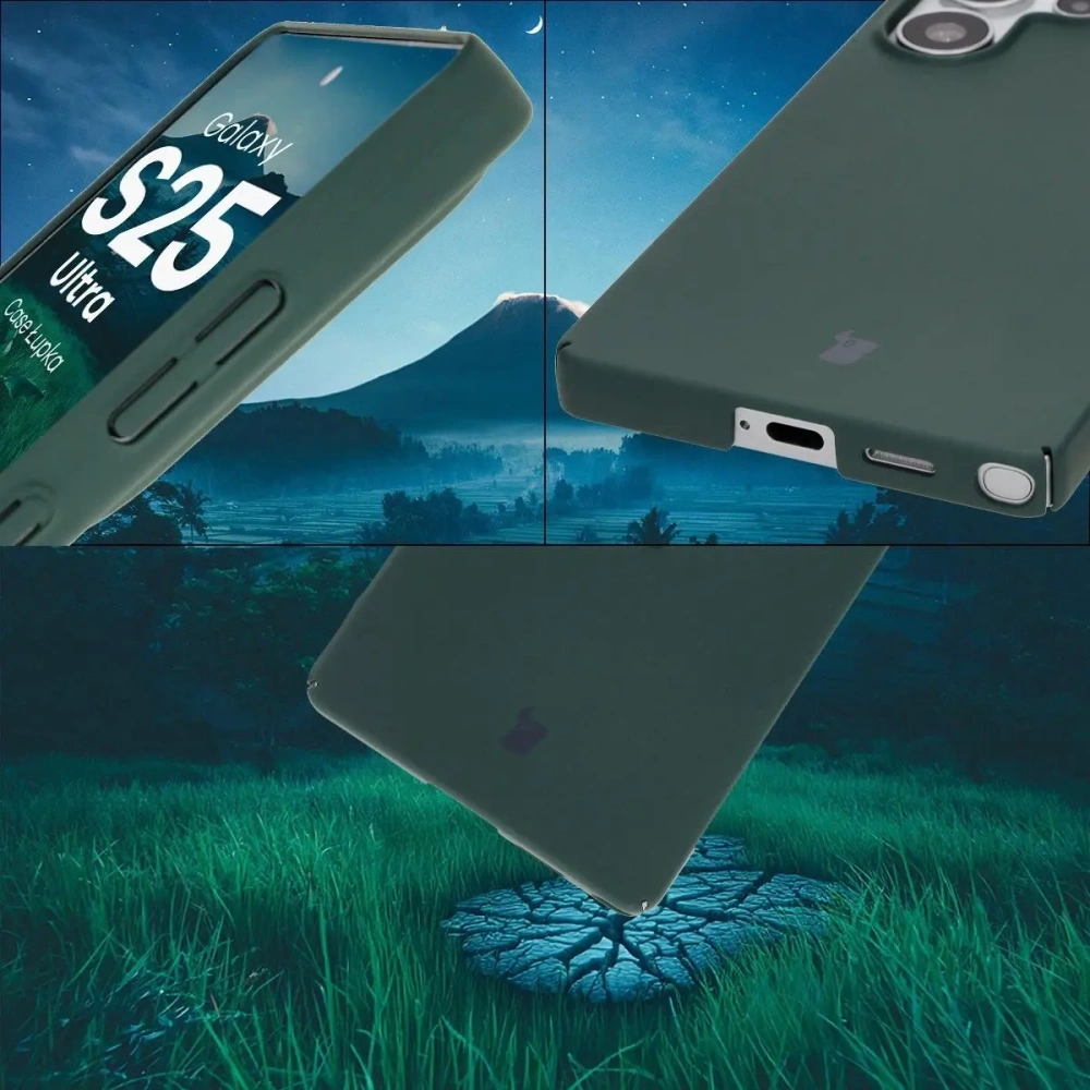 Etui Bizon Case Łupka do Samsung Galaxy S25 Ultra zielone